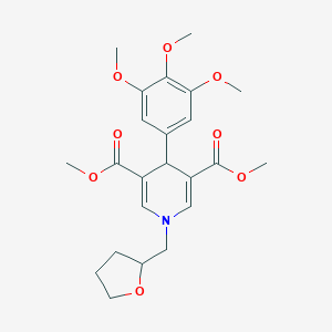 molecular formula C23H29NO8 B379222 1-(Tetrahydro-furan-2-ylmethyl)-4-(3,4,5-trimethoxy-phenyl)-1,4-dihydro-pyridine-3,5-dicarboxylic acid dimethyl ester 