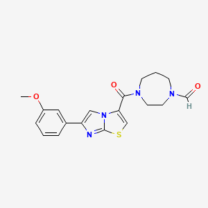 molecular formula C19H20N4O3S B3792227 4-{[6-(3-methoxyphenyl)imidazo[2,1-b][1,3]thiazol-3-yl]carbonyl}-1,4-diazepane-1-carbaldehyde 