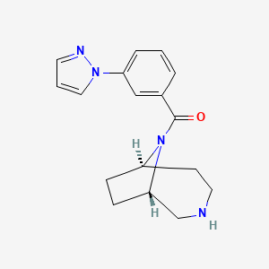 molecular formula C17H20N4O B3792234 [(1S,6R)-3,9-diazabicyclo[4.2.1]nonan-9-yl]-(3-pyrazol-1-ylphenyl)methanone 