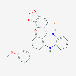 11-(6-bromo-1,3-benzodioxol-5-yl)-3-(3-methoxyphenyl)-2,3,4,5,10,11-hexahydro-1H-dibenzo[b,e][1,4]diazepin-1-one