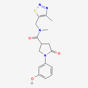 1-(3-hydroxyphenyl)-N-methyl-N-[(4-methyl-1,2,3-thiadiazol-5-yl)methyl]-5-oxopyrrolidine-3-carboxamide