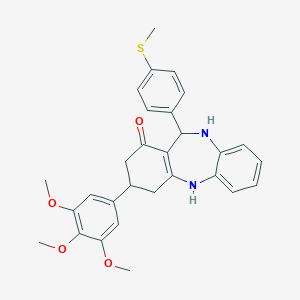 11-[4-(methylsulfanyl)phenyl]-3-(3,4,5-trimethoxyphenyl)-2,3,4,5,10,11-hexahydro-1H-dibenzo[b,e][1,4]diazepin-1-one