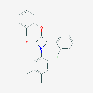 molecular formula C24H22ClNO2 B379229 4-(2-Chlorophenyl)-1-(3,4-dimethylphenyl)-3-(2-methylphenoxy)azetidin-2-one 