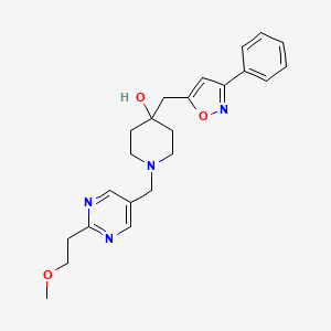 1-{[2-(2-methoxyethyl)-5-pyrimidinyl]methyl}-4-[(3-phenyl-5-isoxazolyl)methyl]-4-piperidinol