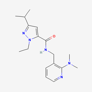 N-[[2-(dimethylamino)pyridin-3-yl]methyl]-2-ethyl-5-propan-2-ylpyrazole-3-carboxamide