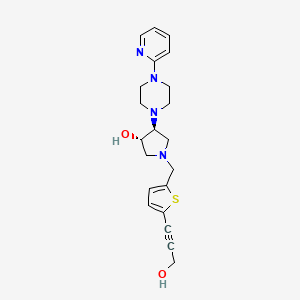 (3S,4S)-1-[[5-(3-hydroxyprop-1-ynyl)thiophen-2-yl]methyl]-4-(4-pyridin-2-ylpiperazin-1-yl)pyrrolidin-3-ol