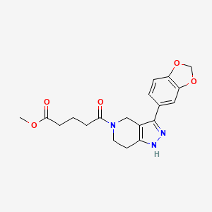 molecular formula C19H21N3O5 B3792345 Methyl 5-[3-(1,3-benzodioxol-5-yl)-1,4,6,7-tetrahydropyrazolo[4,3-c]pyridin-5-yl]-5-oxopentanoate 