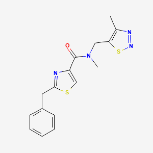 2-benzyl-N-methyl-N-[(4-methyl-1,2,3-thiadiazol-5-yl)methyl]-1,3-thiazole-4-carboxamide