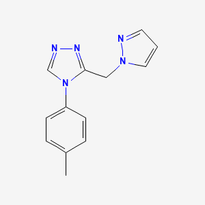 molecular formula C13H13N5 B3792427 4-(4-methylphenyl)-3-(1H-pyrazol-1-ylmethyl)-4H-1,2,4-triazole 