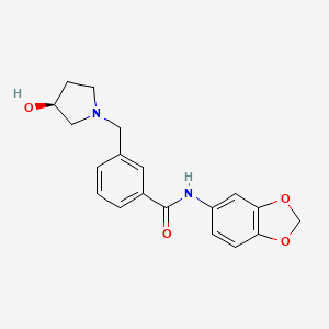 molecular formula C19H20N2O4 B3792448 N-1,3-benzodioxol-5-yl-3-{[(3S)-3-hydroxypyrrolidin-1-yl]methyl}benzamide 