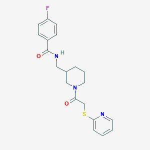 molecular formula C20H22FN3O2S B3792451 4-fluoro-N-({1-[(2-pyridinylthio)acetyl]-3-piperidinyl}methyl)benzamide 