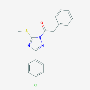 3-(4-chlorophenyl)-1-(phenylacetyl)-1H-1,2,4-triazol-5-yl methyl sulfide