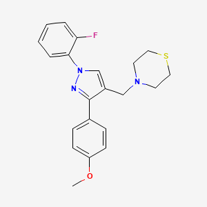 molecular formula C21H22FN3OS B3792494 4-{[1-(2-fluorophenyl)-3-(4-methoxyphenyl)-1H-pyrazol-4-yl]methyl}thiomorpholine 