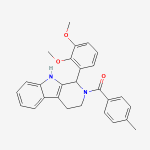 molecular formula C27H26N2O3 B3792523 1-(2,3-dimethoxyphenyl)-2-(4-methylbenzoyl)-2,3,4,9-tetrahydro-1H-beta-carboline 