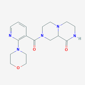 molecular formula C17H23N5O3 B3792524 8-[(2-morpholin-4-ylpyridin-3-yl)carbonyl]hexahydro-2H-pyrazino[1,2-a]pyrazin-1(6H)-one 