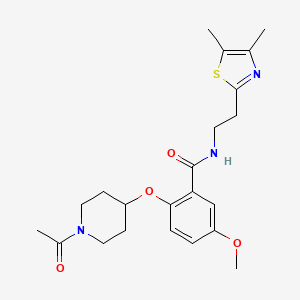 2-[(1-acetyl-4-piperidinyl)oxy]-N-[2-(4,5-dimethyl-1,3-thiazol-2-yl)ethyl]-5-methoxybenzamide