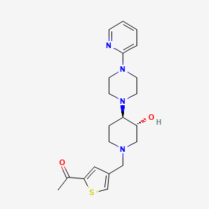 1-[4-({(3R*,4R*)-3-hydroxy-4-[4-(2-pyridinyl)-1-piperazinyl]-1-piperidinyl}methyl)-2-thienyl]ethanone