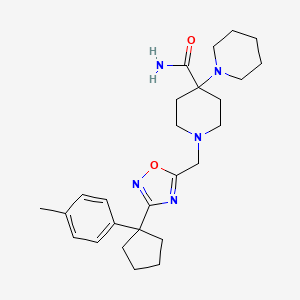 1'-({3-[1-(4-methylphenyl)cyclopentyl]-1,2,4-oxadiazol-5-yl}methyl)-1,4'-bipiperidine-4'-carboxamide