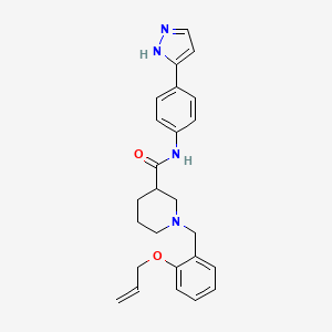 1-[2-(allyloxy)benzyl]-N-[4-(1H-pyrazol-5-yl)phenyl]-3-piperidinecarboxamide