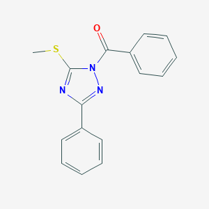 molecular formula C16H13N3OS B379263 1-benzoyl-3-phenyl-1H-1,2,4-triazol-5-ylmethylsulfide 