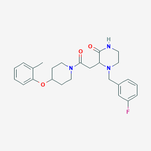 4-(3-fluorobenzyl)-3-{2-[4-(2-methylphenoxy)-1-piperidinyl]-2-oxoethyl}-2-piperazinone