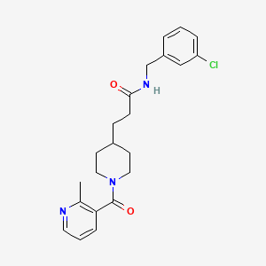 molecular formula C22H26ClN3O2 B3792643 N-(3-chlorobenzyl)-3-{1-[(2-methyl-3-pyridinyl)carbonyl]-4-piperidinyl}propanamide 