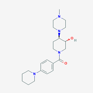 molecular formula C22H34N4O2 B3792677 [(3R,4R)-3-hydroxy-4-(4-methylpiperazin-1-yl)piperidin-1-yl]-(4-piperidin-1-ylphenyl)methanone 