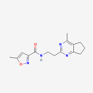 molecular formula C15H18N4O2 B3792695 5-methyl-N-[2-(4-methyl-6,7-dihydro-5H-cyclopenta[d]pyrimidin-2-yl)ethyl]-3-isoxazolecarboxamide 