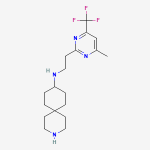 molecular formula C18H27F3N4 B3792699 N-{2-[4-methyl-6-(trifluoromethyl)-2-pyrimidinyl]ethyl}-3-azaspiro[5.5]undecan-9-amine dihydrochloride 