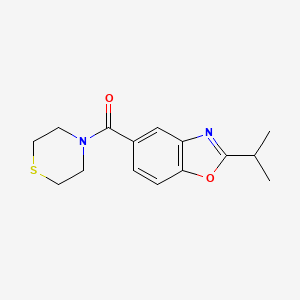 molecular formula C15H18N2O2S B3792710 2-isopropyl-5-(4-thiomorpholinylcarbonyl)-1,3-benzoxazole 