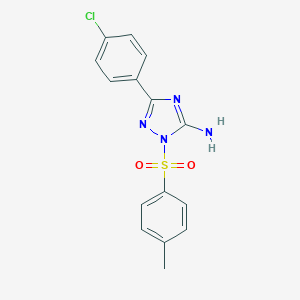 molecular formula C15H13ClN4O2S B379273 3-(4-chlorophenyl)-1-[(4-methylphenyl)sulfonyl]-1H-1,2,4-triazol-5-amine 