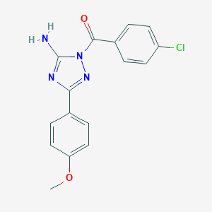 molecular formula C16H13ClN4O2 B379275 1-(4-chlorobenzoyl)-3-(4-methoxyphenyl)-1H-1,2,4-triazol-5-amine 