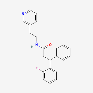 3-(2-fluorophenyl)-3-phenyl-N-[2-(3-pyridinyl)ethyl]propanamide