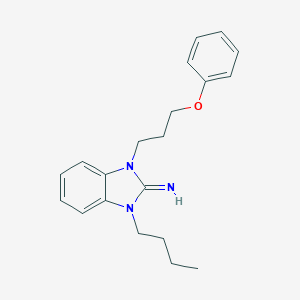 molecular formula C20H25N3O B379277 1-butyl-3-(3-phenoxypropyl)-1,3-dihydro-2H-benzimidazol-2-imine 