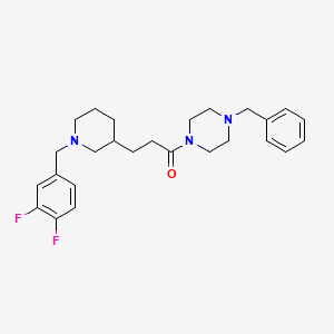 molecular formula C26H33F2N3O B3792777 1-benzyl-4-{3-[1-(3,4-difluorobenzyl)-3-piperidinyl]propanoyl}piperazine 