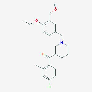 molecular formula C23H28ClNO3 B3792780 (4-chloro-2-methylphenyl){1-[4-ethoxy-3-(hydroxymethyl)benzyl]-3-piperidinyl}methanone 