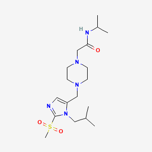 2-[4-[[3-(2-methylpropyl)-2-methylsulfonylimidazol-4-yl]methyl]piperazin-1-yl]-N-propan-2-ylacetamide