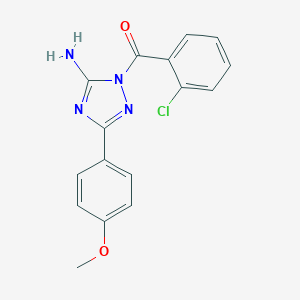 molecular formula C16H13ClN4O2 B379279 1-(2-chlorobenzoyl)-3-(4-methoxyphenyl)-1H-1,2,4-triazol-5-ylamine 