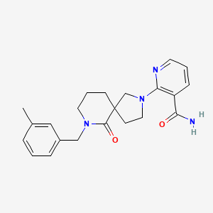 2-[7-[(3-Methylphenyl)methyl]-6-oxo-2,7-diazaspiro[4.5]decan-2-yl]pyridine-3-carboxamide