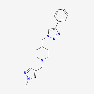 molecular formula C19H24N6 B3792803 1-[(1-methyl-1H-pyrazol-4-yl)methyl]-4-[(4-phenyl-1H-1,2,3-triazol-1-yl)methyl]piperidine trifluoroacetate 