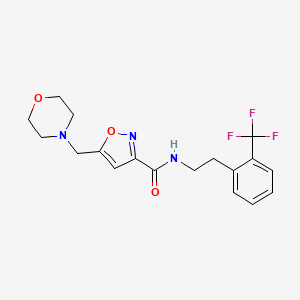 5-(morpholin-4-ylmethyl)-N-[2-[2-(trifluoromethyl)phenyl]ethyl]-1,2-oxazole-3-carboxamide