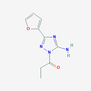 molecular formula C9H10N4O2 B379281 3-(2-furyl)-1-propionyl-1H-1,2,4-triazol-5-amine 