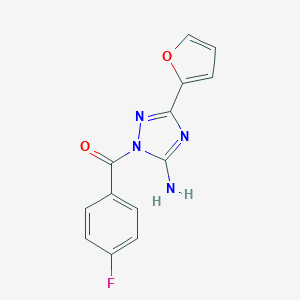 molecular formula C13H9FN4O2 B379282 1-(4-fluorobenzoyl)-3-(2-furyl)-1H-1,2,4-triazol-5-ylamine 