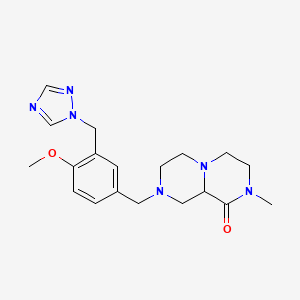 molecular formula C19H26N6O2 B3792822 8-[4-methoxy-3-(1H-1,2,4-triazol-1-ylmethyl)benzyl]-2-methylhexahydro-2H-pyrazino[1,2-a]pyrazin-1(6H)-one 