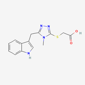 molecular formula C14H14N4O2S B3792823 {[5-(1H-indol-3-ylmethyl)-4-methyl-4H-1,2,4-triazol-3-yl]thio}acetic acid 