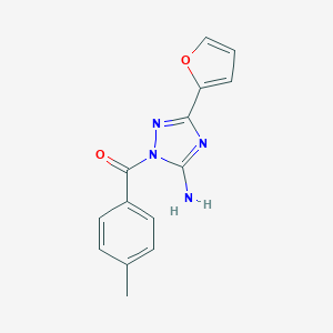 molecular formula C14H12N4O2 B379283 (5-Amino-3-furan-2-yl-[1,2,4]triazol-1-yl)-p-tolyl-methanone 