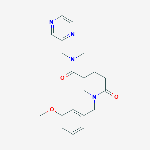 1-(3-methoxybenzyl)-N-methyl-6-oxo-N-(2-pyrazinylmethyl)-3-piperidinecarboxamide