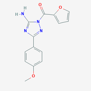 molecular formula C14H12N4O3 B379284 1-(2-furoyl)-3-(4-methoxyphenyl)-1H-1,2,4-triazol-5-ylamine 