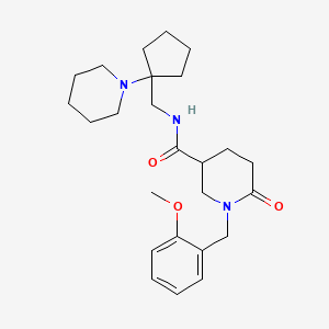 1-(2-methoxybenzyl)-6-oxo-N-{[1-(1-piperidinyl)cyclopentyl]methyl}-3-piperidinecarboxamide