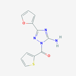 molecular formula C11H8N4O2S B379288 [5-Amino-3-(furan-2-yl)-1,2,4-triazol-1-yl]-thiophen-2-ylmethanone 